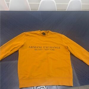 Armani Exchange Men's Mustard Crewneck Sweater